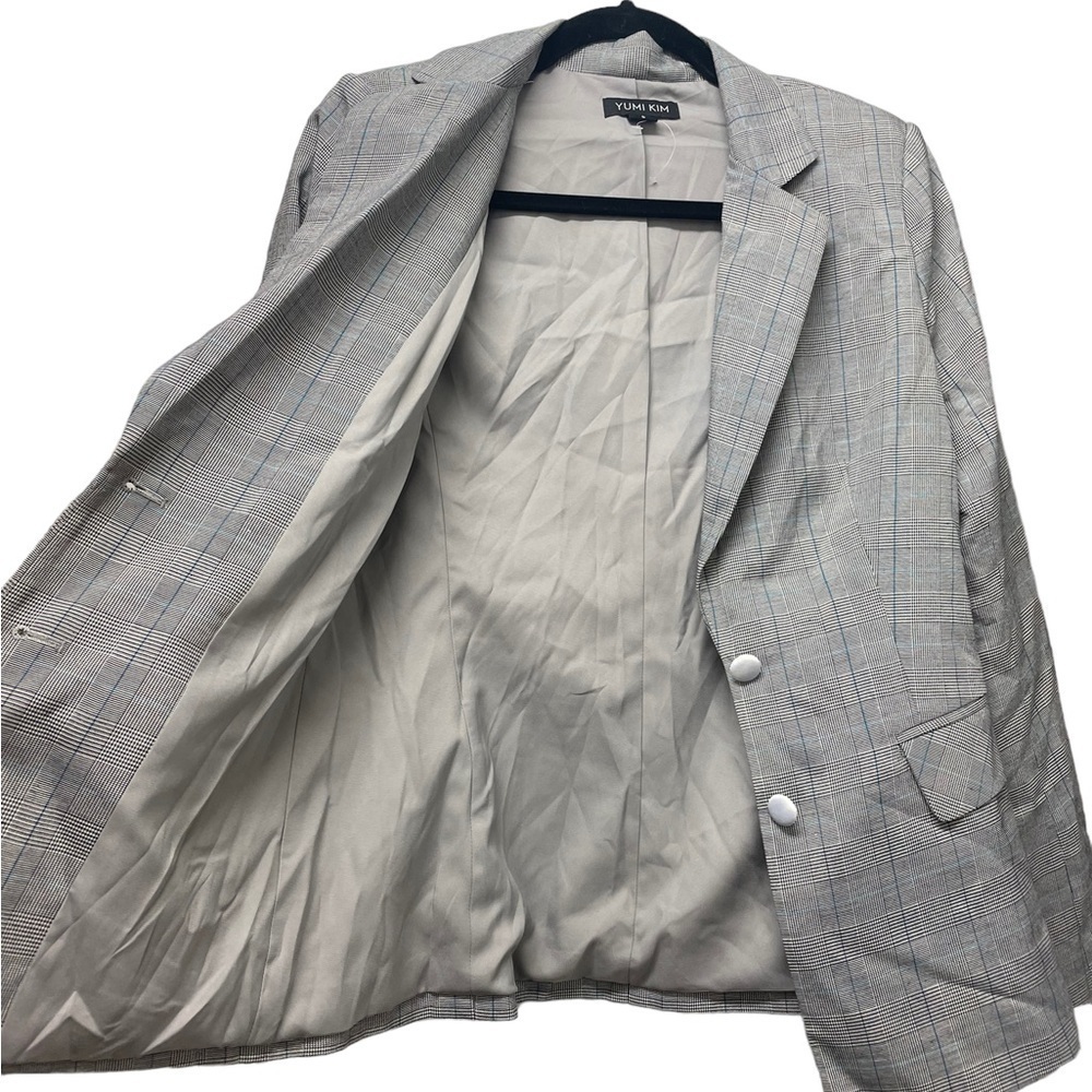 Yumi Kim NWOT Grey & Blue Plaid Blazer Size Small - Picture 10 of 15